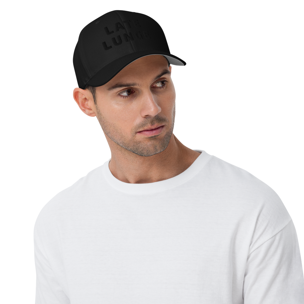 0000 LATE LUNGE Black Flex Hat