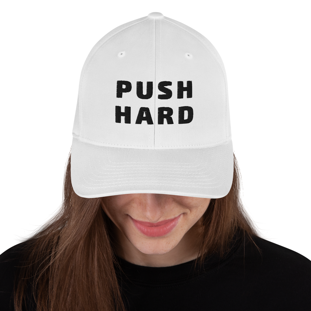 P1 PUSH HARD White Flex Hat