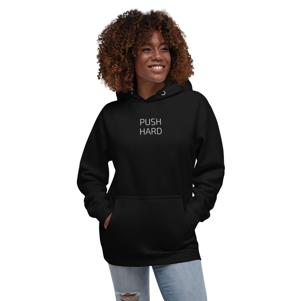 P1 PUSH HARD Unisex Black Hoodie