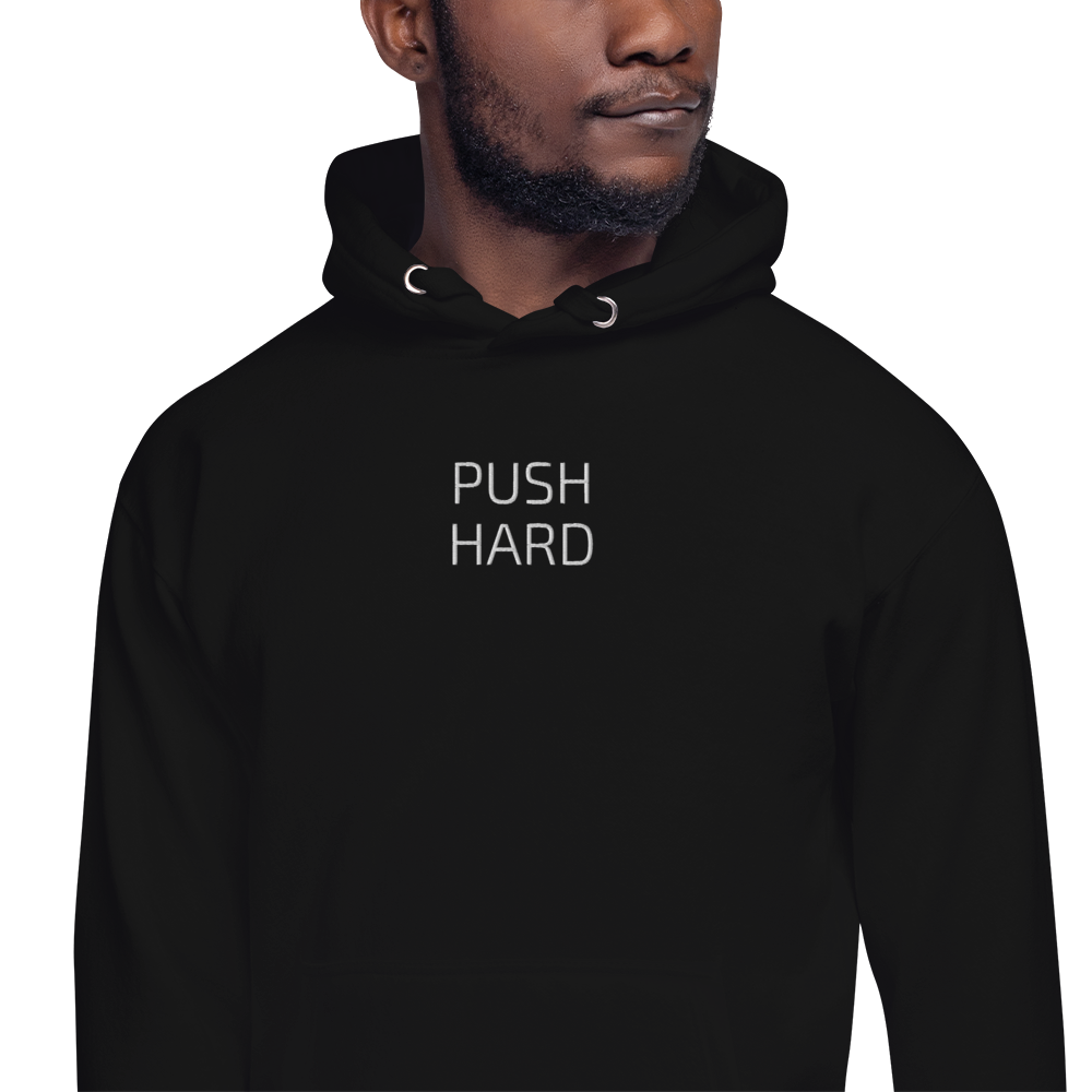 P1 PUSH HARD Unisex Black Hoodie