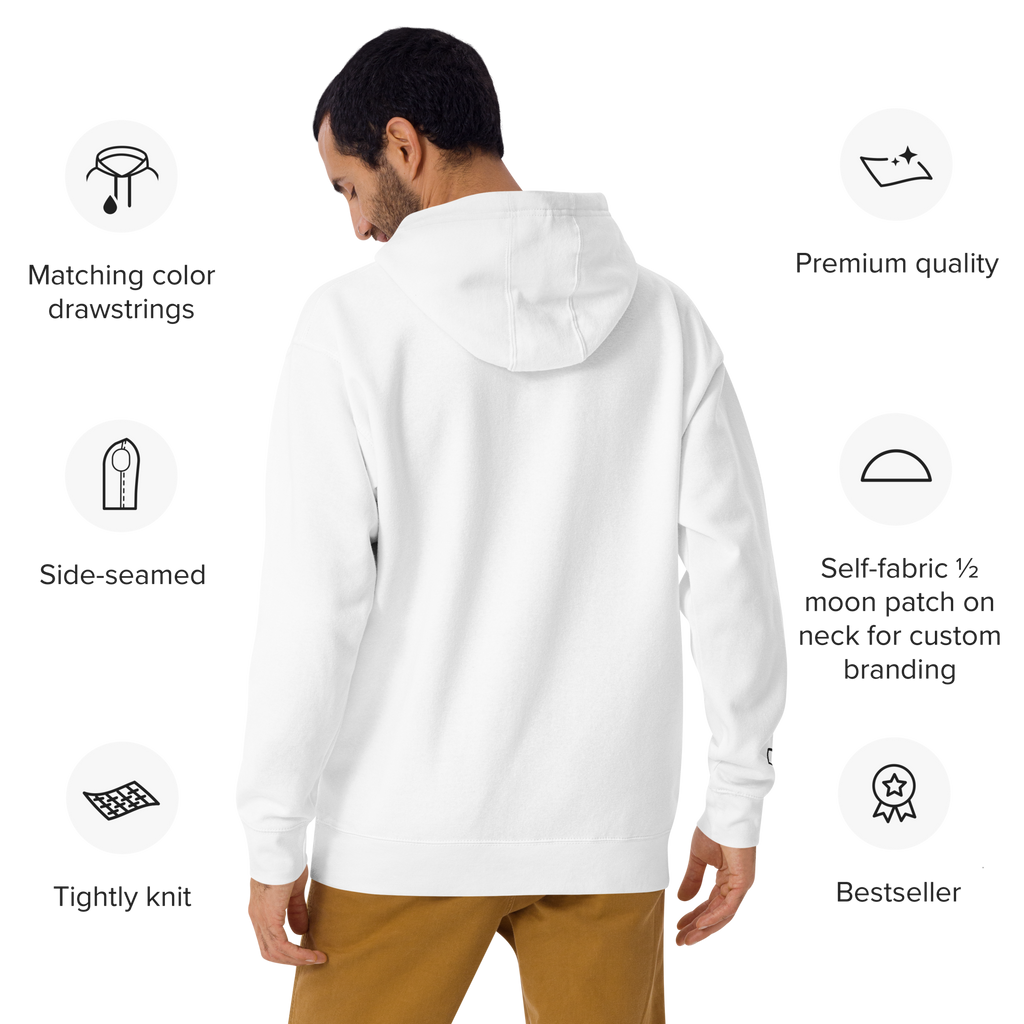 P1 PUSH HARD Unisex White Hoodie