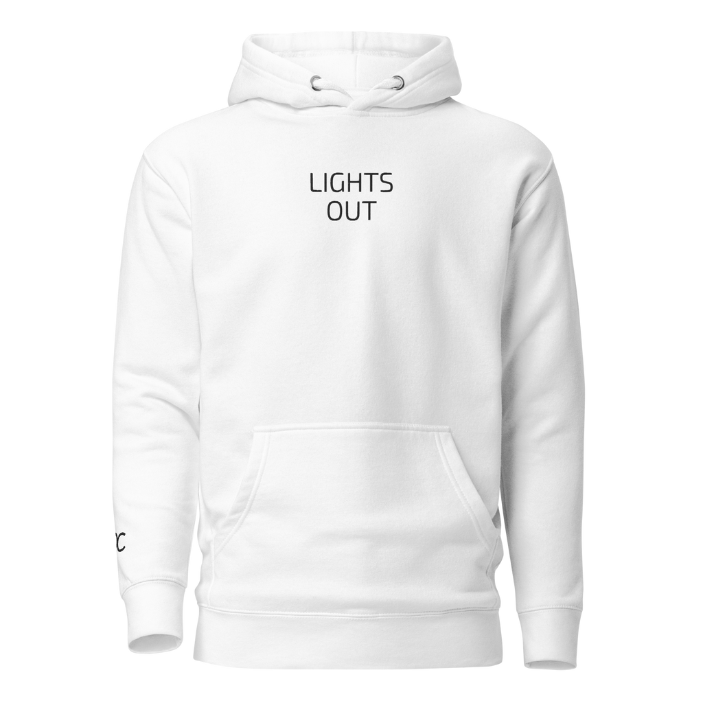 P1 LIGHTS OUT Unisex White Hoodie