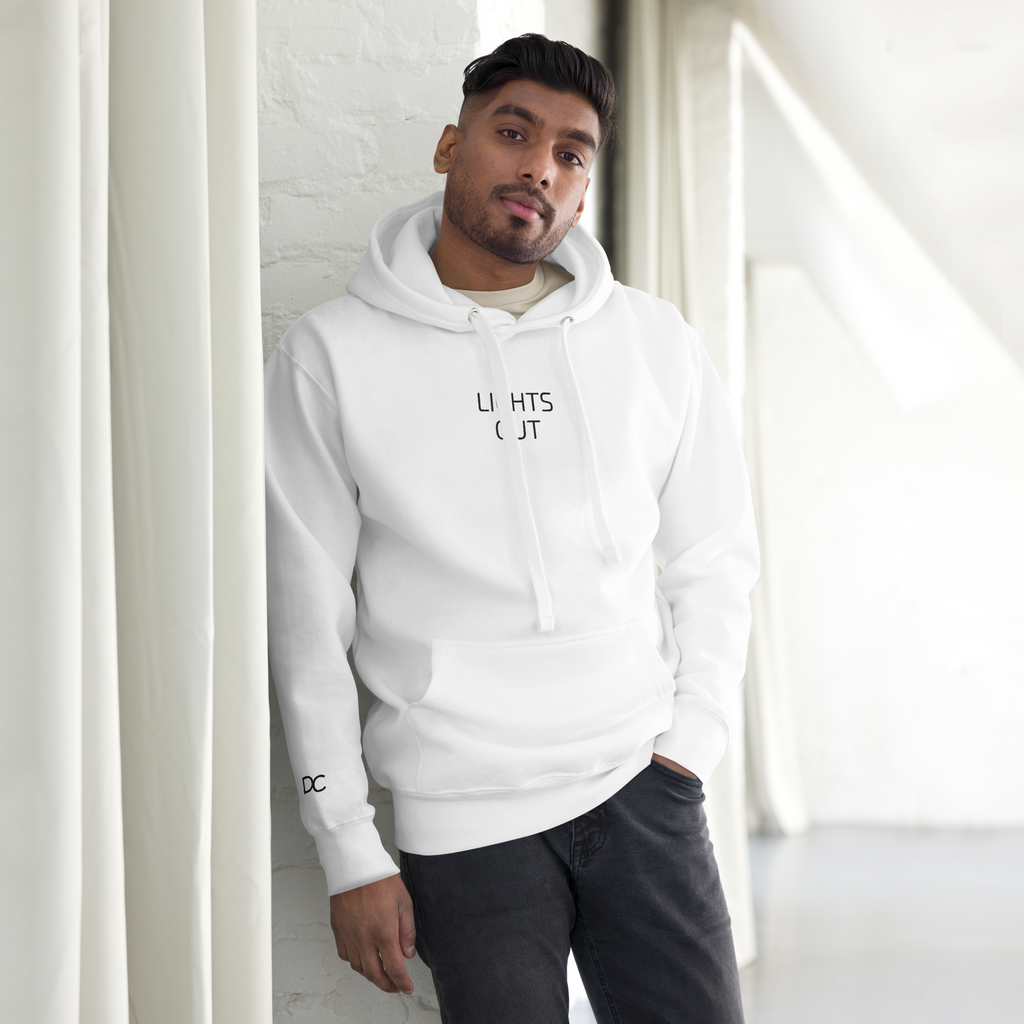 P1 LIGHTS OUT Unisex White Hoodie