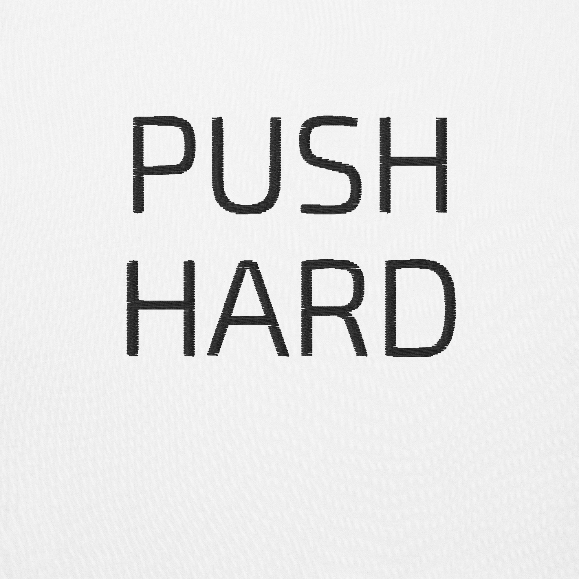 P1 PUSH HARD Unisex White Hoodie