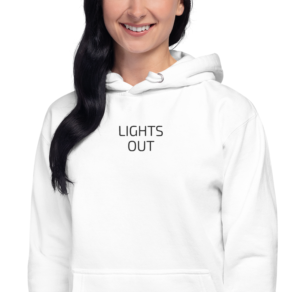 P1 LIGHTS OUT Unisex White Hoodie