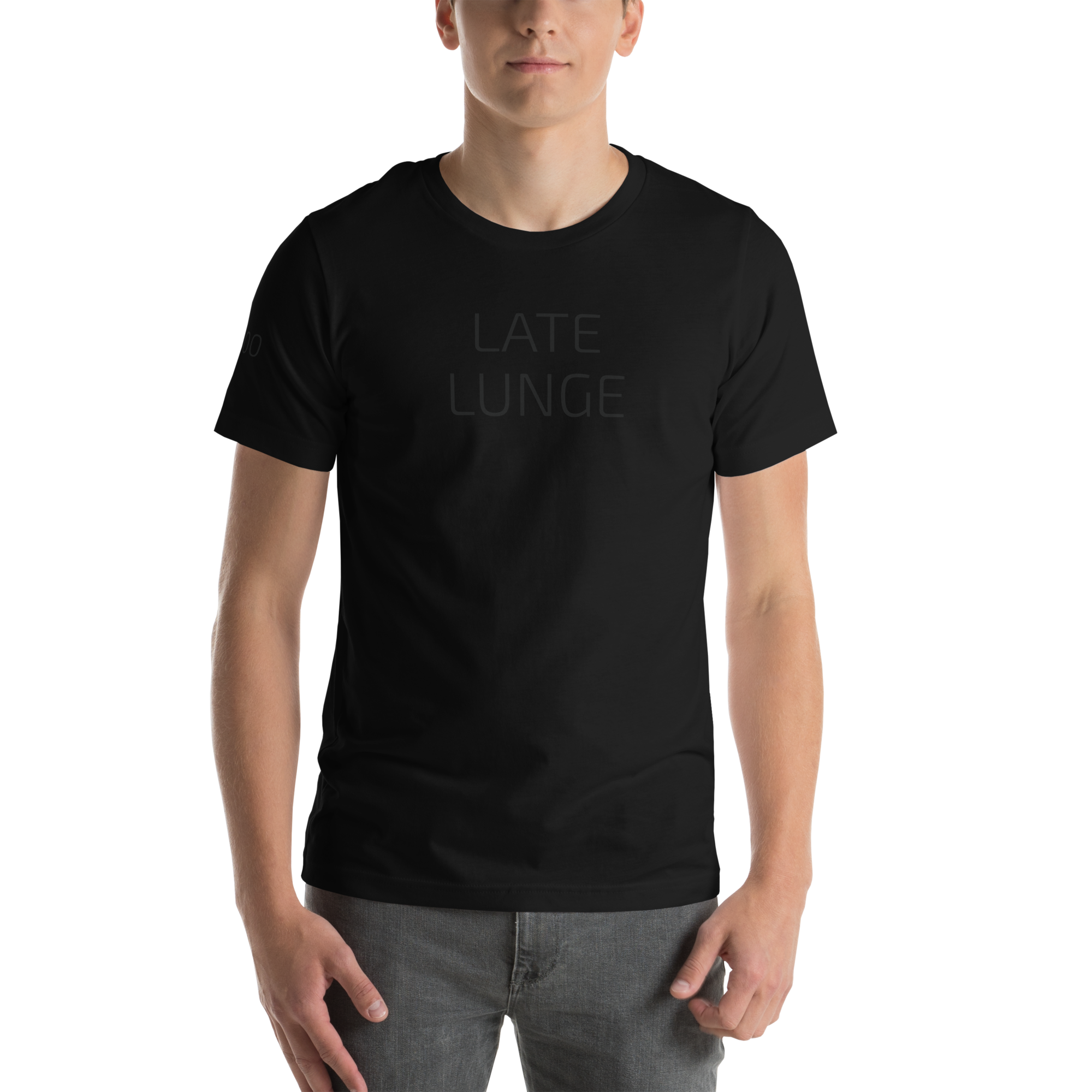 0000 LATE LUNGE Unisex Black T Shirt