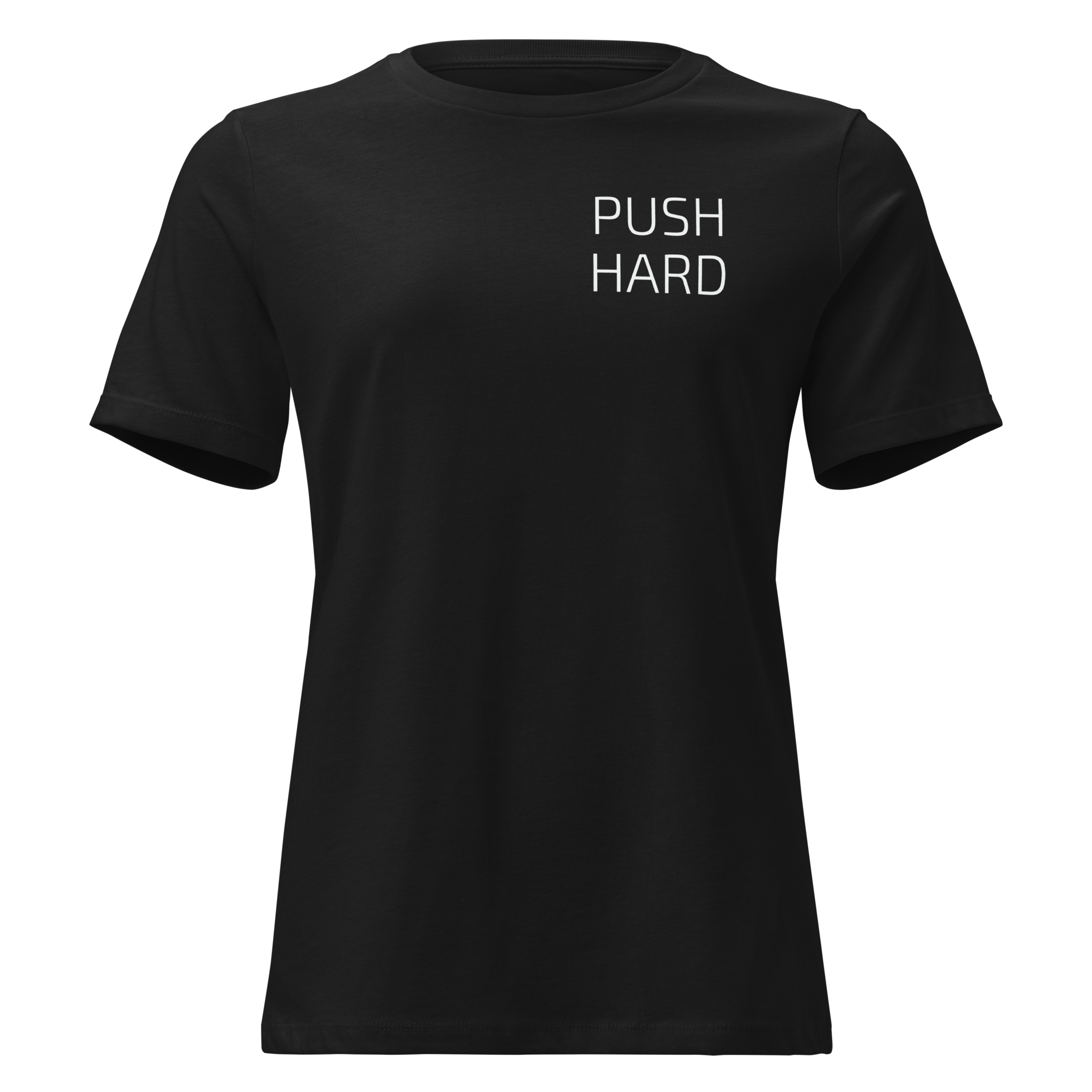 P1 PUSH HARD Women's Black T Shirt