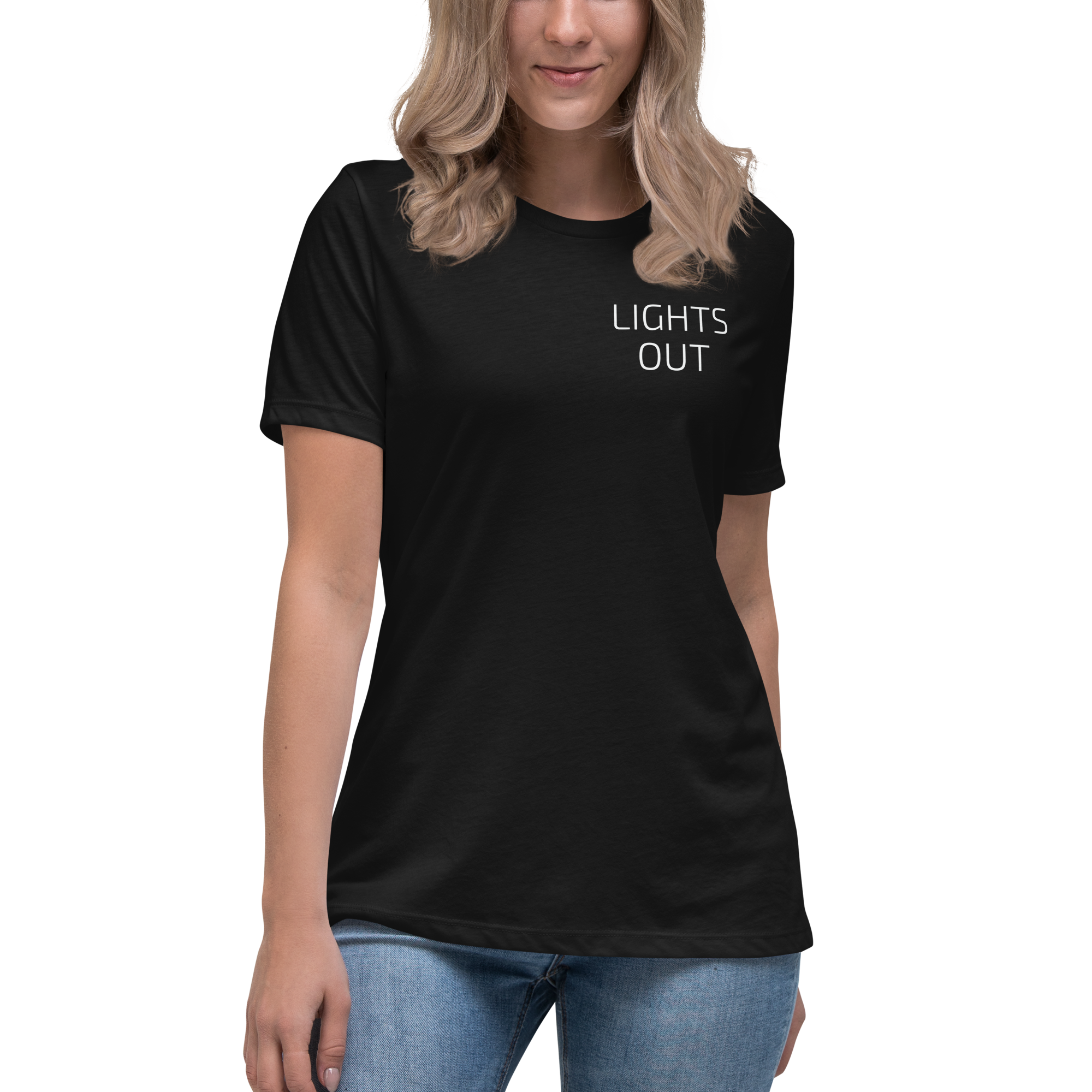 P1 LIGHTS OUT Women's Black T Shirt