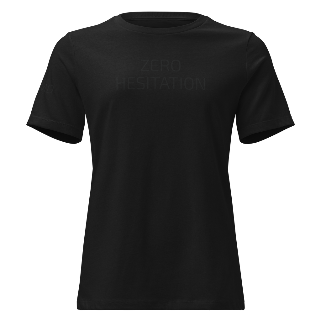0000 ZERO HESITATION Women's Black T Shirt