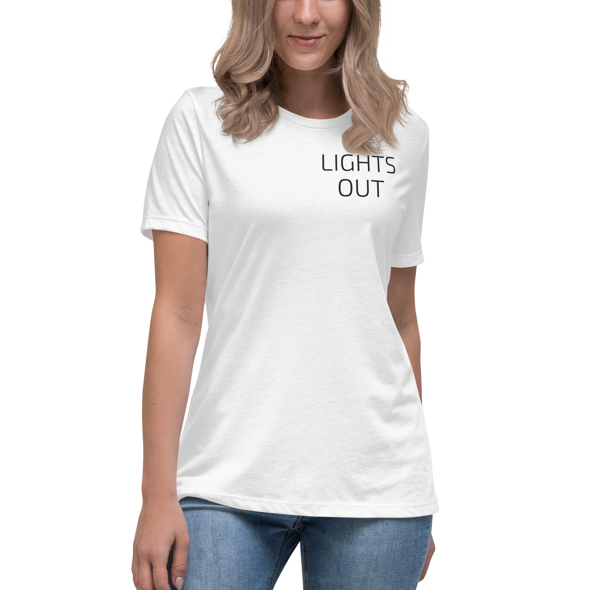 P1 LIGHTS OUT Women's White T Shirt