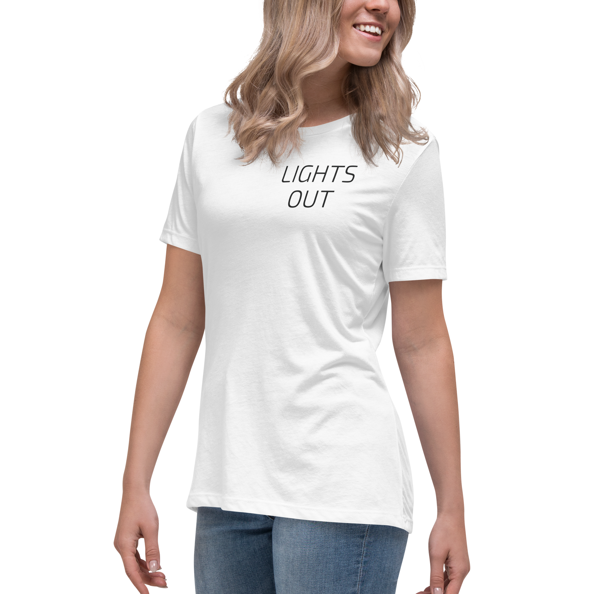 P1 LIGHTS OUT Women's White T Shirt